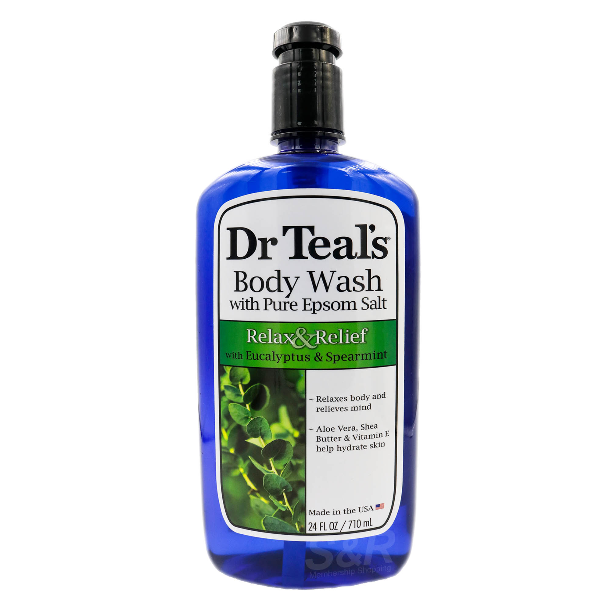 Dr. Teal's Relax, Relief Eucalyptus and Spearmint Body Wash with Pure Epsom Salt 710mL